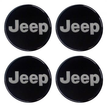 JEEP ΑΥΤΟΚΟΛΛΗΤΑ ΣΗΜΑΤΑ ΖΑΝΤΩΝ 5,5 cm ΜΑΥΡΟ/ΧΡΩΜΙΟ ΜΕ ΕΠΙΚΑΛΥΨΗ ΣΜΑΛΤΟΥ  - 4 ΤΕΜ.