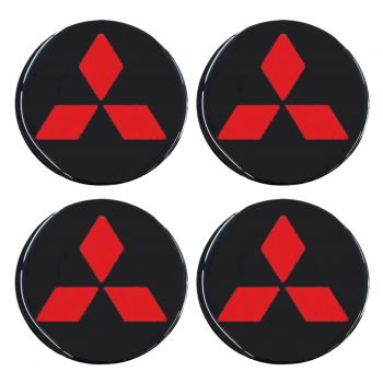 MITSUBISHI ΑΥΤΟΚΟΛΛΗΤΑ ΣΗΜΑΤΑ ΖΑΝΤΩΝ 5,5 cm ΜΑΥΡΟ/ΚΟΚΚΙΝΟ ΜΕ ΕΠΙΚΑΛΥΨΗ ΣΜΑΛΤΟΥ  - 4 ΤΕΜ.