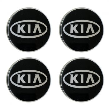 KIA ΑΥΤΟΚΟΛΛΗΤΑ ΣΗΜΑΤΑ ΖΑΝΤΩΝ 7,2 cm (ΜΑΥΡΟ/ΧΡΩΜΙΟ) - 4 ΤΕΜ.