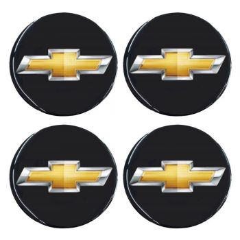 CHEVROLET ΑΥΤΟΚΟΛΛΗΤΑ ΖΑΝΤΩΝ 7,2 cm ΜΑΥΡΟ/ΧΡΥΣΟ/ΓΚΡΙ ΜΕ ΕΠΙΚΑΛΥΨΗ ΣΜΑΛΤΟΥ - 4 ΤΕΜ.