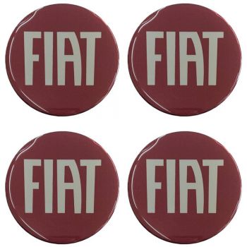 FIAT ΑΥΤΟΚΟΛΛΗΤΑ ΖΑΝΤΩΝ 7,2cm ΜΠΟΡΝΤΩ/ΧΡΩΜΙΟ ΜΕ ΕΠΙΚΑΛΥΨΗ ΣΜΑΛΤΟΥ - 4 ΤΕΜ.