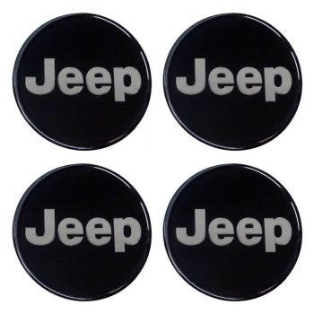 JEEP ΑΥΤΟΚΟΛΛΗΤΑ ΣΗΜΑΤΑ ΖΑΝΤΩΝ 7,2 cm ΜΑΥΡΟ/ΧΡΩΜΙΟ ΜΕ ΕΠΙΚΑΛΥΨΗ ΣΜΑΛΤΟΥ  - 4 ΤΕΜ.