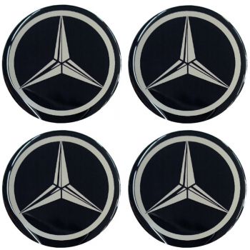 MERCEDES ΑΥΤΟΚΟΛΛΗΤΑ ΖΑΝΤΩΝ 6,7cm ΜΑΥΡΟ/ΧΡΩΜΙΟ ΜΕ ΕΠΙΚΑΛΥΨΗ ΣΜΑΛΤΟΥ - 4 ΤΕΜ.