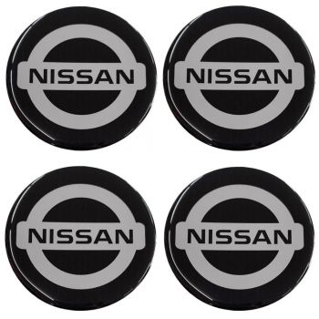 NISSAN ΑΥΤΟΚΟΛΛΗΤΑ ΣΗΜΑΤΑ ΖΑΝΤΩΝ 7,2 cm ΜΑΥΡΟ/ΧΡΩΜΙΟ ΜΕ ΕΠΙΚΑΛΥΨΗ ΣΜΑΛΤΟΥ  - 4 ΤΕΜ.