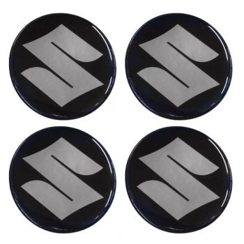 SUZUKI ΑΥΤΟΚΟΛΛΗΤΑ ΣΗΜΑΤΑ ΖΑΝΤΩΝ 7,2 cm ΜΑΥΡΟ/ΧΡΩΜΙΟ ΜΕ ΕΠΙΚΑΛΥΨΗ ΣΜΑΛΤΟΥ  - 4 ΤΕΜ.