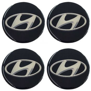 HYUNDAI ΑΥΤΟΚΟΛΛΗΤΑ ΖΑΝΤΩΝ 7,2cm ΜΑΥΡΟ/ΧΡΩΜΙΟ ΜΕ ΕΠΙΚΑΛΥΨΗ ΣΜΑΛΤΟΥ - 4 ΤΕΜ.