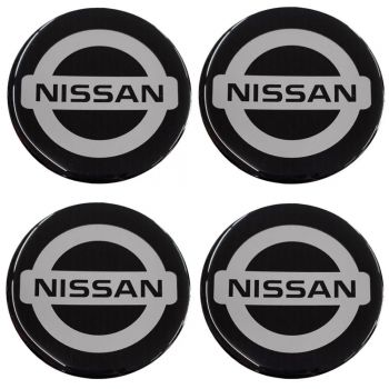NISSAN ΑΥΤΟΚΟΛΛΗΤΑ ΣΗΜΑΤΑ ΖΑΝΤΩΝ 7,2 cm ΜΑΥΡΟ/ΧΡΩΜΙΟ ΜΕ ΕΠΙΚΑΛΥΨΗ ΣΜΑΛΤΟΥ  - 4 ΤΕΜ.