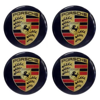 PORSCHE ΑΥΤΟΚΟΛΛΗΤΑ ΣΗΜΑΤΑ ΖΑΝΤΩΝ 5,5 cm ΜΑΥΡA ΜΕ ΕΠΙΚΑΛΥΨΗ ΣΜΑΛΤΟΥ  - 4 ΤΕΜ.