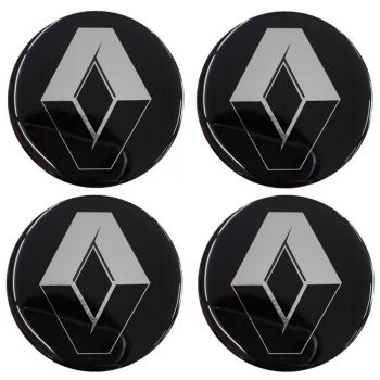 RENAULT ΑΥΤΟΚΟΛΛΗΤΑ ΣΗΜΑΤΑ ΖΑΝΤΩΝ 7,2 cm ΜΑΥΡΟ/ΧΡΩΜΙΟ ΜΕ ΕΠΙΚΑΛΥΨΗ ΣΜΑΛΤΟΥ  - 4 ΤΕΜ.