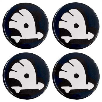 SKODA ΑΥΤΟΚΟΛΛΗΤΑ ΖΑΝΤΩΝ 5,5cm ΜΑΥΡΟ/ΧΡΩΜΙΟ ΜΕ ΕΠΙΚΑΛΥΨΗ ΣΜΑΛΤΟΥ - 4 ΤΕΜ.