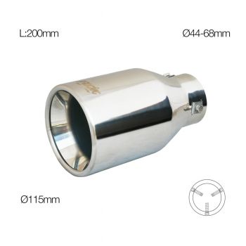 ΑΚΡΟ/ΜΠΟΥΚΑ ΕΞΑΤΜΙΣΗΣ ΧΡΩΜΙΟΥ 44-68mm (ΜΗΚΟΣ 200mm - ΔΙΑΜΕΤΡΟΣ ΕΞΩΤΕΡΙΚΗ 115mm)​ SIMONI RACING - 1 TEM