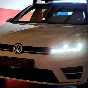 Μπροστινά Φανάρια Set Για Vw Golf VII (7) 12-17 DRL Full Led Halogen Version Black LEDHL103-BK Osram Ledriving