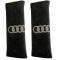 AUDI ΜΑΞΙΛΑΡΑΚΙΑ ΓΙΑ ΖΩΝΗ ΑΣΦΑΛΕΙΑΣ 21 X 7,5 cm ΣΕ ΜΑΥΡΟ ΧΡΩΜΑ ΜΕ ΓΚΡΙ LOGO - 2 ΤΕΜ.