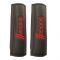 Μαξιλαράκια ζώνης DODGE 22 X 7,5 cm από PVC δερματίνη σε μαύρο χρώμα με κόκκινο, ραμμένο logo και αυτοκόλλητες ταινίες τύπου velcro Race Axion - 2 τεμάχια
